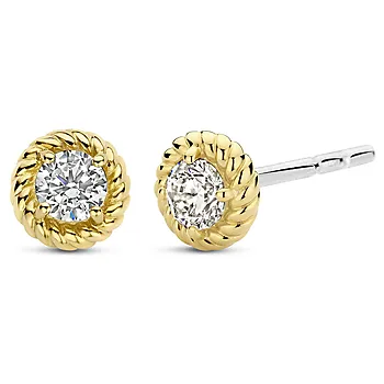 Ti Sento, Studs i forgylt 925 sølv med zirkonia