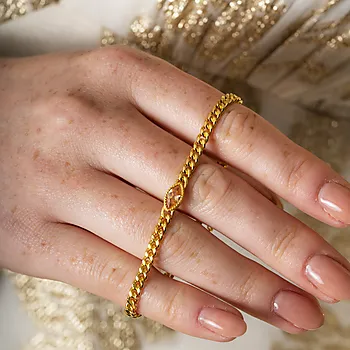 Bilde nummer 2 av Pan Jewelry, Rio Radiance armbånd i forgylt 925 sølv med champagne zirkonia