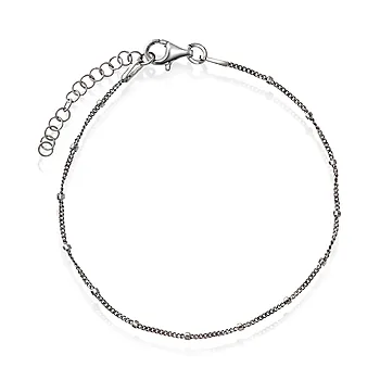 Pan Jewelry, Panser armbånd i 925 rhodinert sølv med kuler, 19 cm