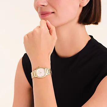 Bilde nummer 2 av Gaia dameklokke i gullfarget stål