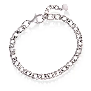 Pan Jewelry, Armbånd i rhodinert 925 sølv, 21 cm