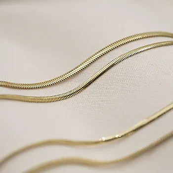 Bilde nummer 3 av Slange kjede i 925 forgylt sølv 2 radet