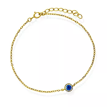 Pan Jewelry, Armbånd i 925 forgylt sølv med blå zirkonia