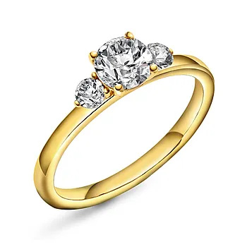Princess LAB diamantring i 585 gult gull 0,95 ct