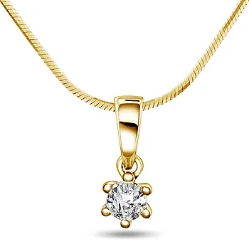 Pan Jewelry, Ingrid enstensanheng i 585 gult gull 0,20 ct