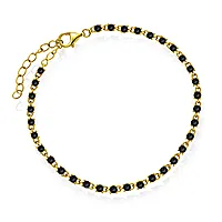 Zela armbånd i 925 forgylt sølv med sort zirkonia