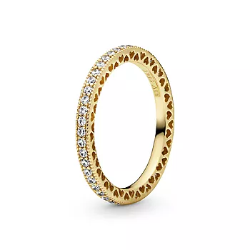 Pandora Signature, Ring i 925 forgylt sølv med zirkonia