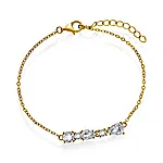 Diva Drop armbånd i 925 forgylt sølv