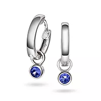Pan Jewelry, Øreringer i 925 sølv med blå zirkonia