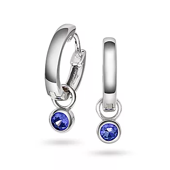 Pan Jewelry, Øreringer i 925 sølv med blå zirkonia