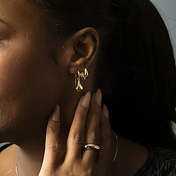 Bilde nummer 4 av Pan Jewelry, Dråpe øredobber i 925 forgylt sølv