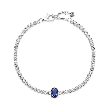Bilde nummer 4 av Pandora timeless, Tennisarmbånd i 925 sølv med blå krystall