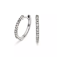 Clara øreringer i 375 hvitt gull med diamanter 0,25 ct