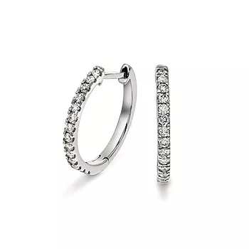 Clara øreringer i 375 hvitt gull med diamanter 0,25 ct