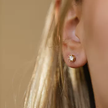 Bilde nummer 3 av Pan Jewelry, Isabella enstensøredobber i 585 gult gull 0,30 ct