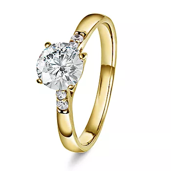 Pan Jewelry, Ring i forgylt sølv med zirkonia