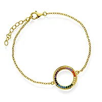 Pan Jewelry, Armbånd i forgylt 925 sølv med farget zirkonia