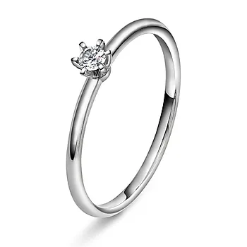 Vida diamantring i 585 hvitt gull 0,07 ct