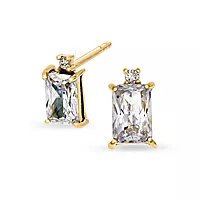 Pan Jewelry, Øredobber i 585 gult gull med glass sten og zirkonia