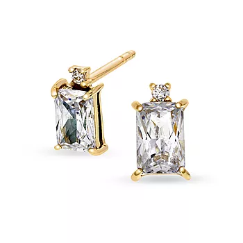 Pan Jewelry, Øredobber i 585 gult gull med glass sten og zirkonia