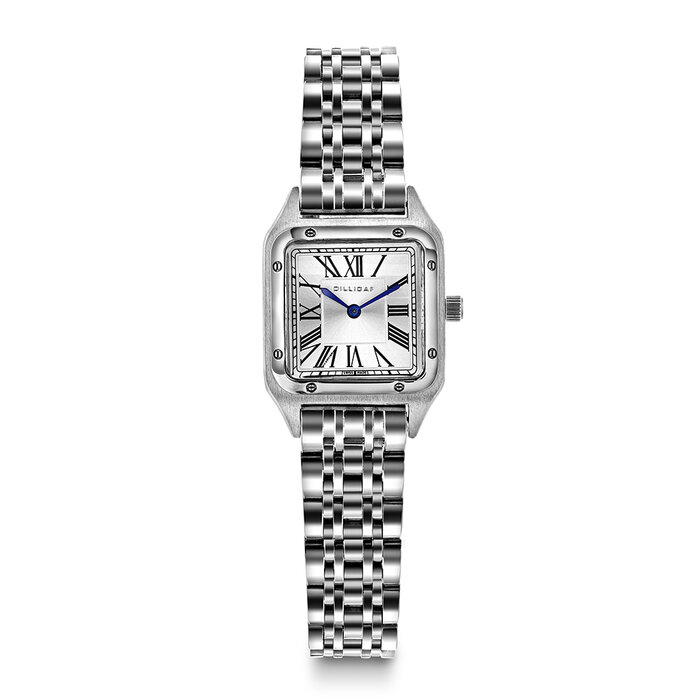 Dameklokke med sølvfarget lenke