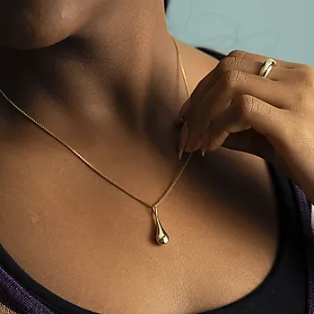 Bilde nummer 2 av Pan Jewelry, Dråpe smykke i 925 forgylt sølv