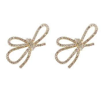 Ribbon øredobber i forgylt messing med sløyfe