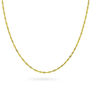 Pan Jewelry, Singapore kjede i 925 forgylt sølv, 50 cm