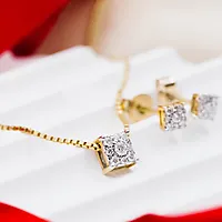 Bilde nummer 8 av Line diamantøredobber i 375 gult gull 0,14 ct