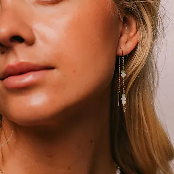 Bilde nummer 2 av Fairy øredobber i 925 forgylt sølv med grønn zirkonia