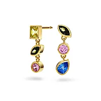Pan Jewelry, Øredobber i forgylt 925 sølv med farget zirkonia