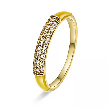 Pan Jewelry, Emanuella ring i 925 forgylt sølv med zirkonia