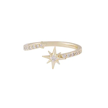 Stellaris ring i forgylt messing med stjerne