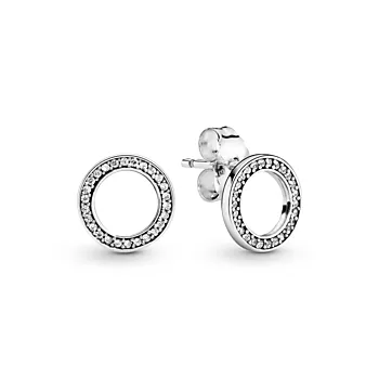 Pandora Signature, Øredobber i 925 sølv med zirkonia