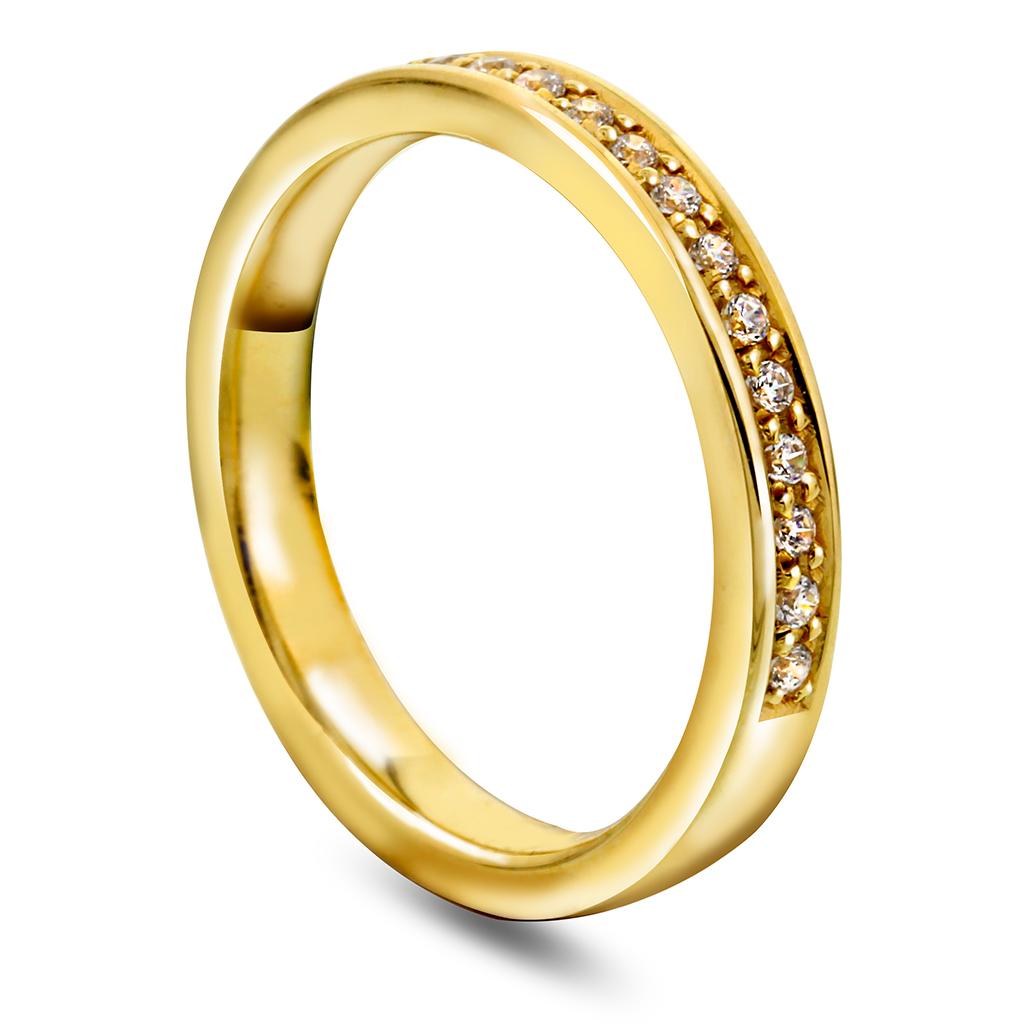 Giftering i 585 gult gull med diamanter 0,15 CT | 3 mm bredde