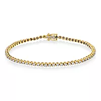 Cathinka tennisarmbånd i 585 gult gull med diamanter 0,20 ct