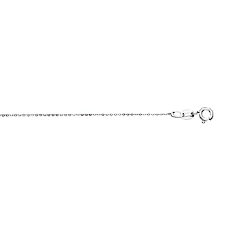 Pan Jewelry, Flat anker kjede i 925 rhodinert sølv 0,9 mm, 38-45 cm