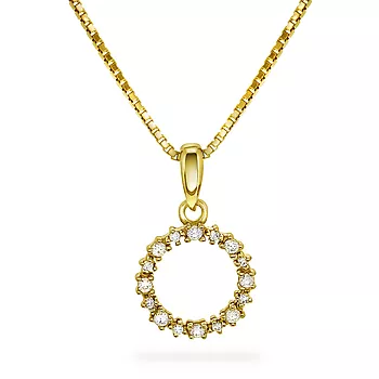 Pan Jewelry, Smykke i 925 forgylt sølv med sirkel og zirkonia