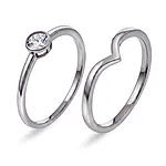Duo ring i 925 sølv