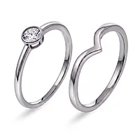 Duo ring i 925 sølv