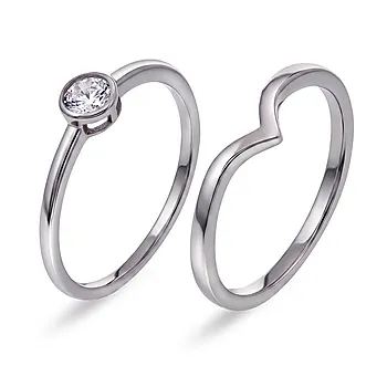 Duo ring i 925 sølv
