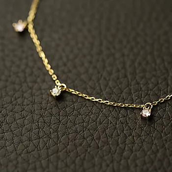 Bilde nummer 2 av Pan Jewelry, Ankelkjede 925 forgylt sølv med zirkonia, 25 cm