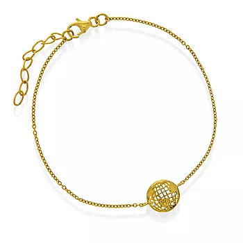 Pan Jewelry, Armbånd i forgylt 925 sølv med zirkonia og jordklode