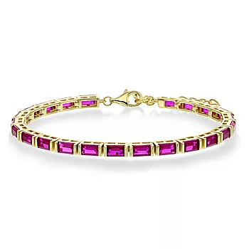 Janne Formoe by Pan Jewelry, Armbånd i forgylt 925 sølv med rosa zirkonia