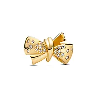 Pandora Moments, Charms i 925 forgylt sølv med sløyfe og zirkonia