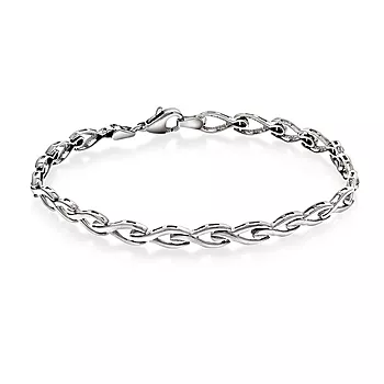 Armbånd i 585 hvitt gull, 19 cm