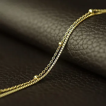 Bilde nummer 3 av Pan Jewelry, Ankelkjede i 925 forgylt sølv, 25 cm