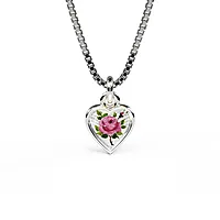 Smykke til barn i 925 sølv med rose hjerte