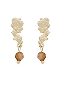 Cat øredobber i forgylt messing med glassperle