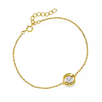 Pan Jewelry, Armbånd i forgylt 925 sølv med hvit zirkonia